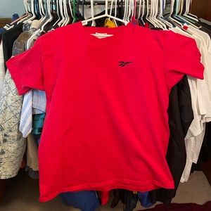 Vintage Single Stitch Made in USA Classic Reebok Red Embroidered Logo T-shirt